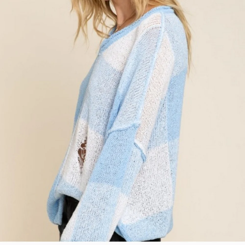 POL Distressed Relaxed Fit Sweater - Picture 4 of 5